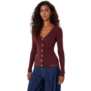 Guess Cardigan Julia W5BR16 Z3OW2 G1G5 Chocolate
