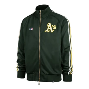 47 BB018PMIRPL636516DG '47 Track jacket Jetway Oakland Athletics dark green