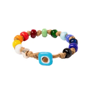 AUA Braccialetto Unisex con cordoncino beige in poliestere cerato positano di giorno