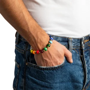 AUA Braccialetto Unisex con cordoncino beige in poliestere cerato positano di giorno