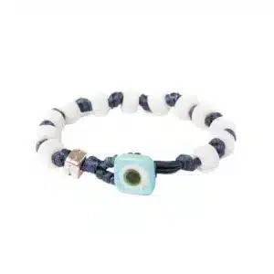 AUA Braccialetto Unisex con cordoncino blu in poliestere cerato ostuni di notte