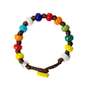 AUA Braccialetto Unisex con cordoncino marrone scalea