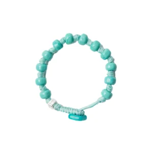 AUA Braccialetto Unisex cordoncino in poliestere cerato verde Verde acqua mare