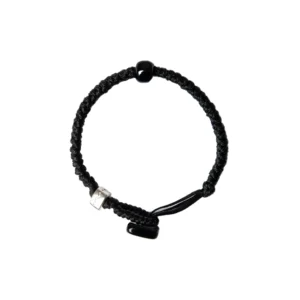 AUA Braccialetto Unisex cordoncino nero scala di furno