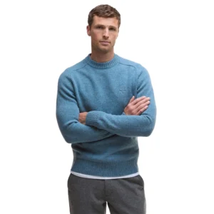 BARBOUR Pullover Grangetown merino Crew Neck MKN1584 BU43 Blue Stone