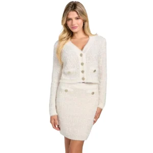 Guess Cardigan Aomori Yarn W5BR0E Z4090 G1O6 White