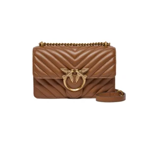 Pinko Love one mini dc Sheep Nappa Chevron Marrone leone 100074 A0GK L17Q