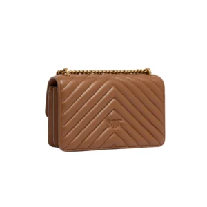 Pinko Love one mini dc Sheep Nappa Chevron Marrone leone 100074 A0GK L17Q