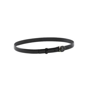 Pinko Round Enamel H2 Belt Low Vitello Liscio Smalto Nero 105466 A2QL Z99L