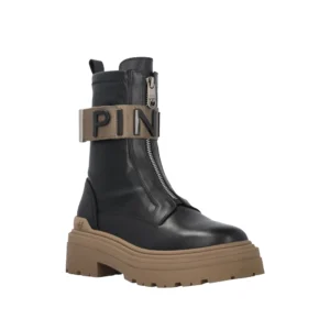 Pinko Stivaletto Mia 13 Ankle Boot Calf Leather Spreading Black SD0219P061Z99