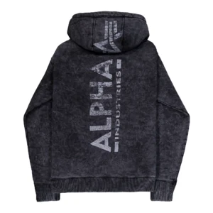 Alpha Industries Felpa con cappuccio Back Print Hoodie Vintage Uomo F178318V 03 Black