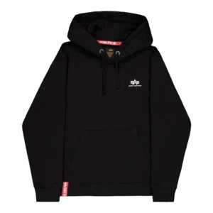 Alpha Industries Felpa con cappuccio basic hoodie Small logo Uomo F196318 03 Black