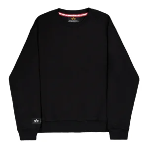 Alpha Industries Felpa girocollo Label Sweater Uomo F258307 03 Black