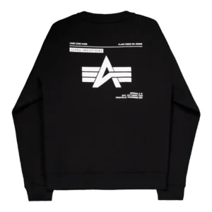 Alpha Industries Felpa girocollo Label Sweater Uomo F258307 03 Black