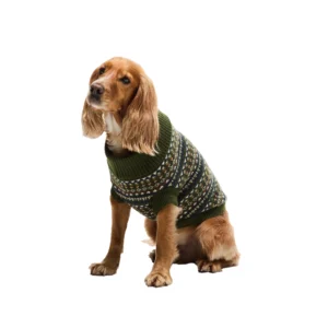 BARBOUR Maglioncino Cane marlow Fair Isle dog Jumper DC00087OL71 Olive