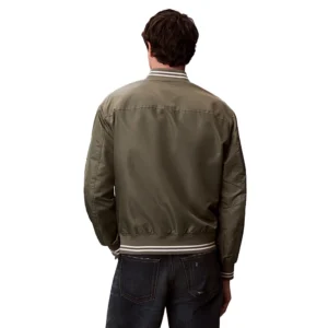 Calvin Klein Uomo Giacca College con zip Jeans Tipped Hero LV04RD524GLDY Dusty Olive