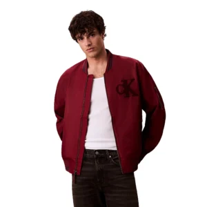 Calvin Klein Uomo Giacca College con zip Jeans Tipped Hero LV04RD524GWCV Renaissance Red