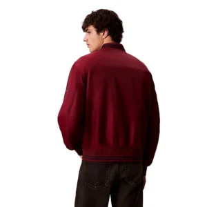 Calvin Klein Uomo Giacca College con zip Jeans Tipped Hero LV04RD524GWCV Renaissance Red