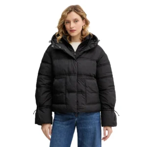 Guess Giubbino New Daisy Crop Logo W5BL43 W2902 JBLK Black