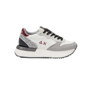 SUN68 Sneaker Big Stargirl in nylon e suede Z45221 31 Bianco Panna