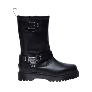 Dr Martens 32199001 Stivali alti biker Anistone Hi in pelle Nero