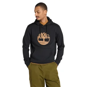 Timberland Felpa con cappuccio KENNEBEC RIVER Tree Logo Hoodie BLACK WHEAT TB0A2BJHP561 Black
