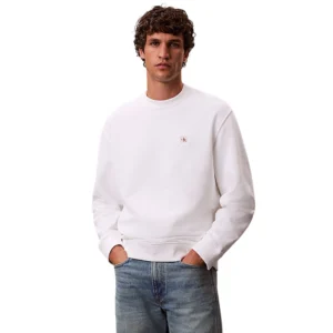 Calvin Klein Felpa 350terry badge LV04RC273GYAF Bright white
