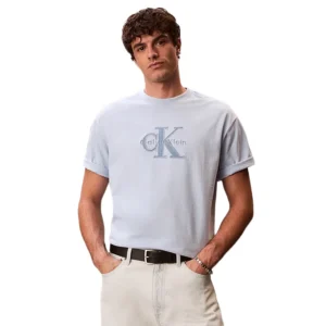 Calvin Klein T shirt Elevated monogram LV04RF819GC10 Breezy blue