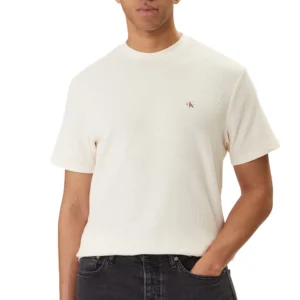 Calvin Klein T shirt Waffle badge crew LV04RD0008GF7J Calico