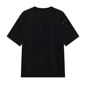 Acupuncture T shirt Studded metal HTEM321702111 Washed Black