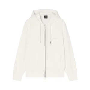 Armani Exchange Felpa con zip e cappuccio XM002352 AF21869 U1074 Cream