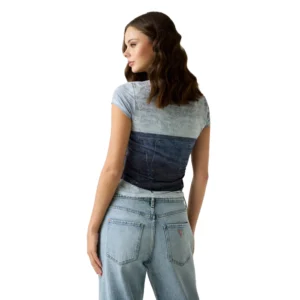 Guess t shirt Denim Bustier W6RI04 KCCG0 FBCJ Soft Light Blue