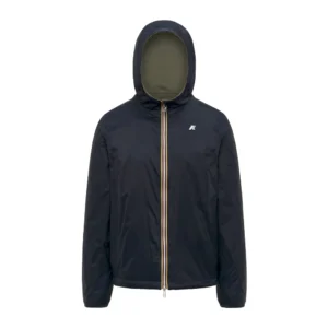 K-Way Giacca Corta Jake double Interlock K8134TW B1R Green Lichen Blue Depht