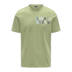 K-Way T shirt Odom Slim Jersey kway lettering K71354W T70 Green dk lime