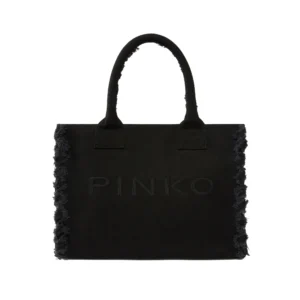 Pinko Borsa donna beach shopping canvas 106673 A3A4 Z99 Nero