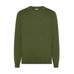 SUN68 Maglione Sweater Basic K36101 37 Verde Scuro