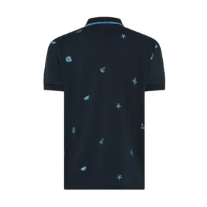 SUN68 Polo uomo full Embroidery A36126 07 Navy Blue