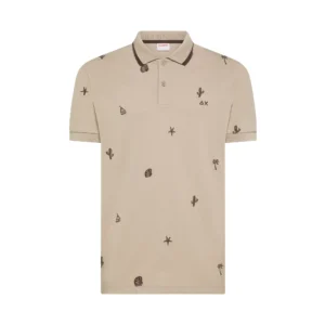 SUN68 Polo uomo full Embroidery A36126 98 Stone