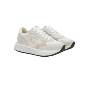 SUN68 Sneakers Big Ally Flower Mesh Z36211 31 Bianco Panna