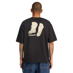 Timberland T shirt Short Sleeve Timbs on my feet TBC0YH33001 Black