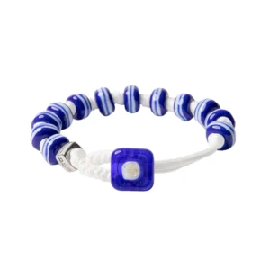 AUA Braccialetto Unisex con cordoncino in poliestere cerato bianco Punta Ala