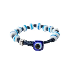 AUA Braccialetto Unisex con cordoncino in poliestere cerato blu Capraia
