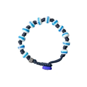 AUA Braccialetto Unisex con cordoncino in poliestere cerato blu Capraia