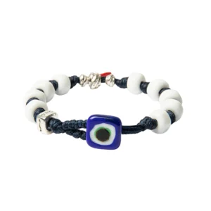 AUA Braccialetto Unisex con cordoncino in poliestere cerato blu Napoli