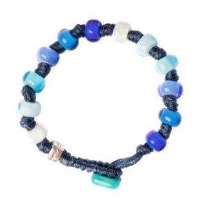AUA Braccialetto Unisex con cordoncino in poliestere cerato blu Palau