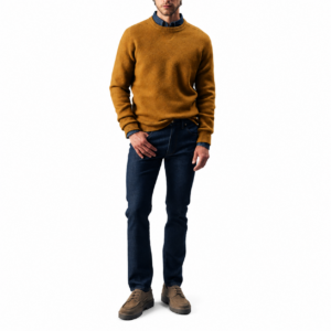 Lee Maglione Boiled Wool Sweater Golden 112386616 Tabacco