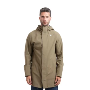 K-Way Giubbino Uomo Lungo Marlyn Bonded K7126UW D07 Green Army Blue Depht