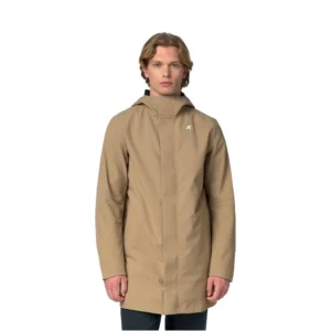 K-Way Giubbino Uomo Lungo Marlyn Bonded K7126UW DB6 Beige Khaki Blue Depht