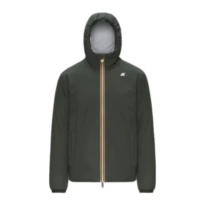 K-Way giacca corta uomo Jack St Warm Double K6128VW DD5 Green Blackish Grey Ash