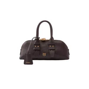 Pinko Borsa Bowling Bag Horizontal Bottolato Grande 105334A3CX M12Q Marrone Marasca